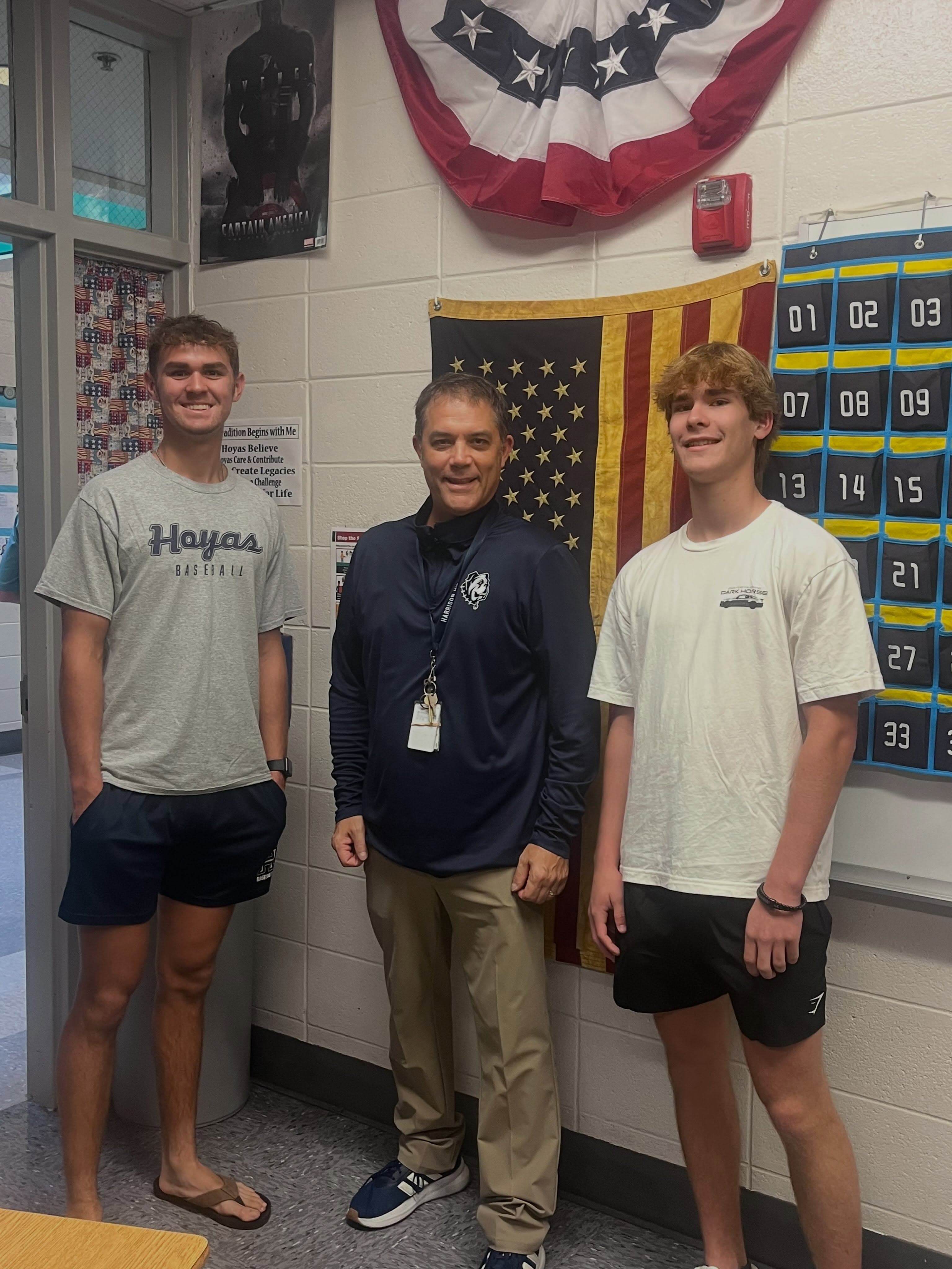 Today Wyatt & Luke recognized Mr Liscio for always challenging and pushing them in APUSH!  Good job Mr. Liscio, IRON SHARPENS IRON