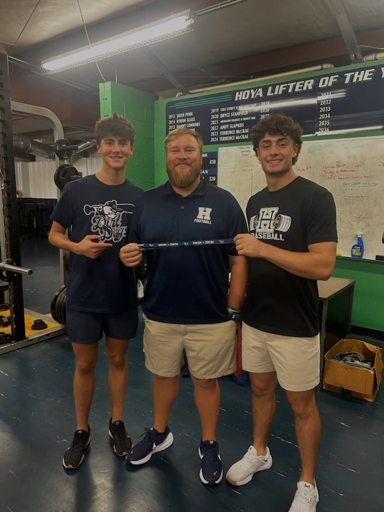 Today Alex and Barrett chose to recognize Coach Turner for pushing us each day in the weight room!  IRON SHARPENS IRON