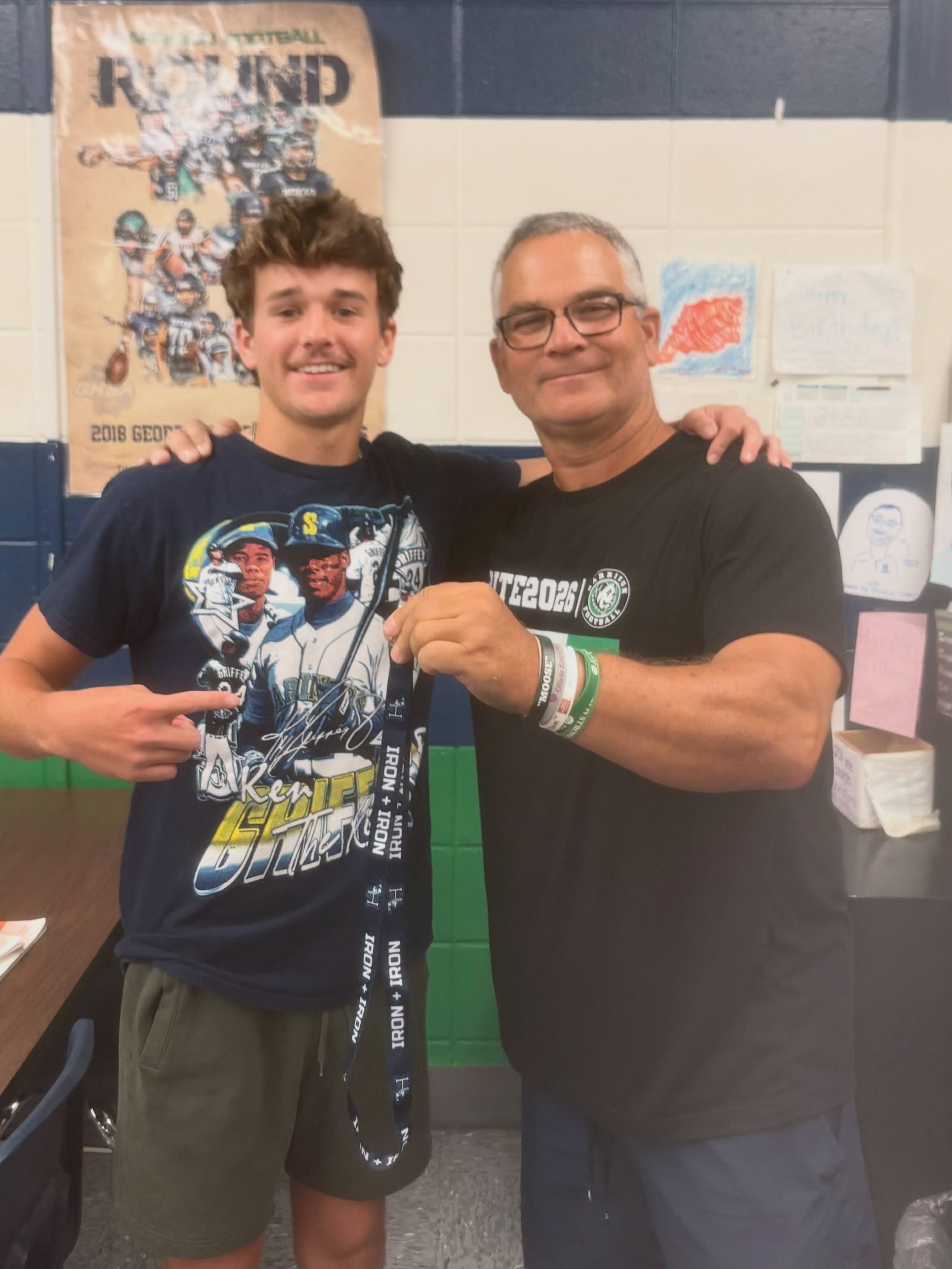 Today Chase chose to recognize Coach Williamson.  Thank you for simply being a great guy and always being uplifting.  IRON SHARPENS IRON